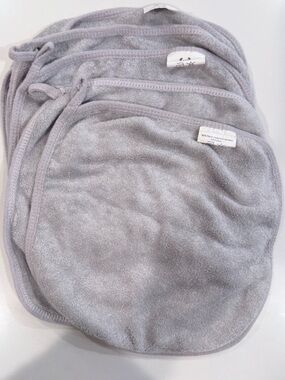 Set of five large baby washcloths- Gray